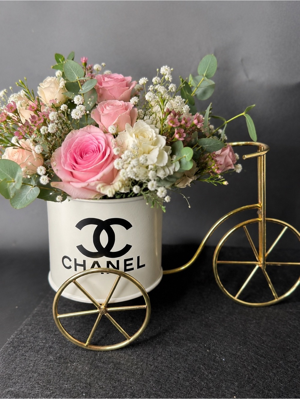 CHANEL White Bicycle Planter